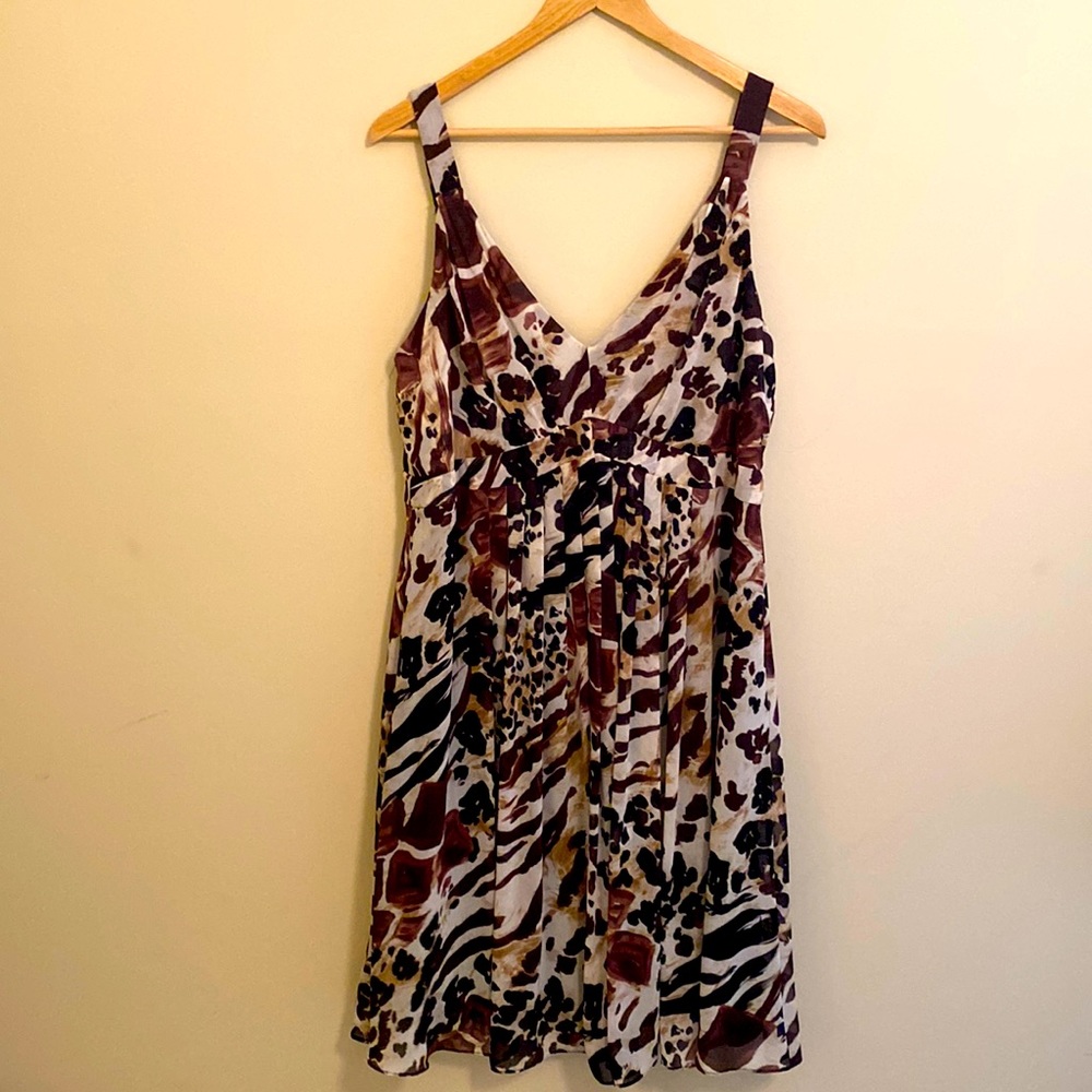 Evan Picone Women's Plus Size Animal Print
Deep V-Neck Sleveless Dress Size 16